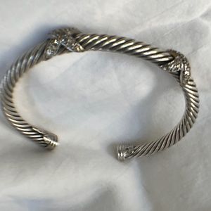 David Yurman diamond double X station bracelet